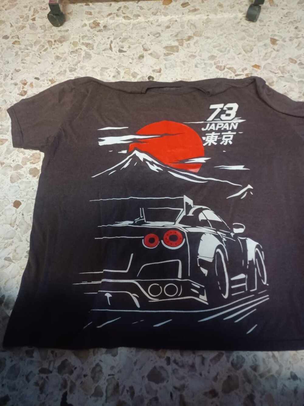 GSTR Men's Short Sleeve Tee Tokyo Fast Car Theme 4XL Brown